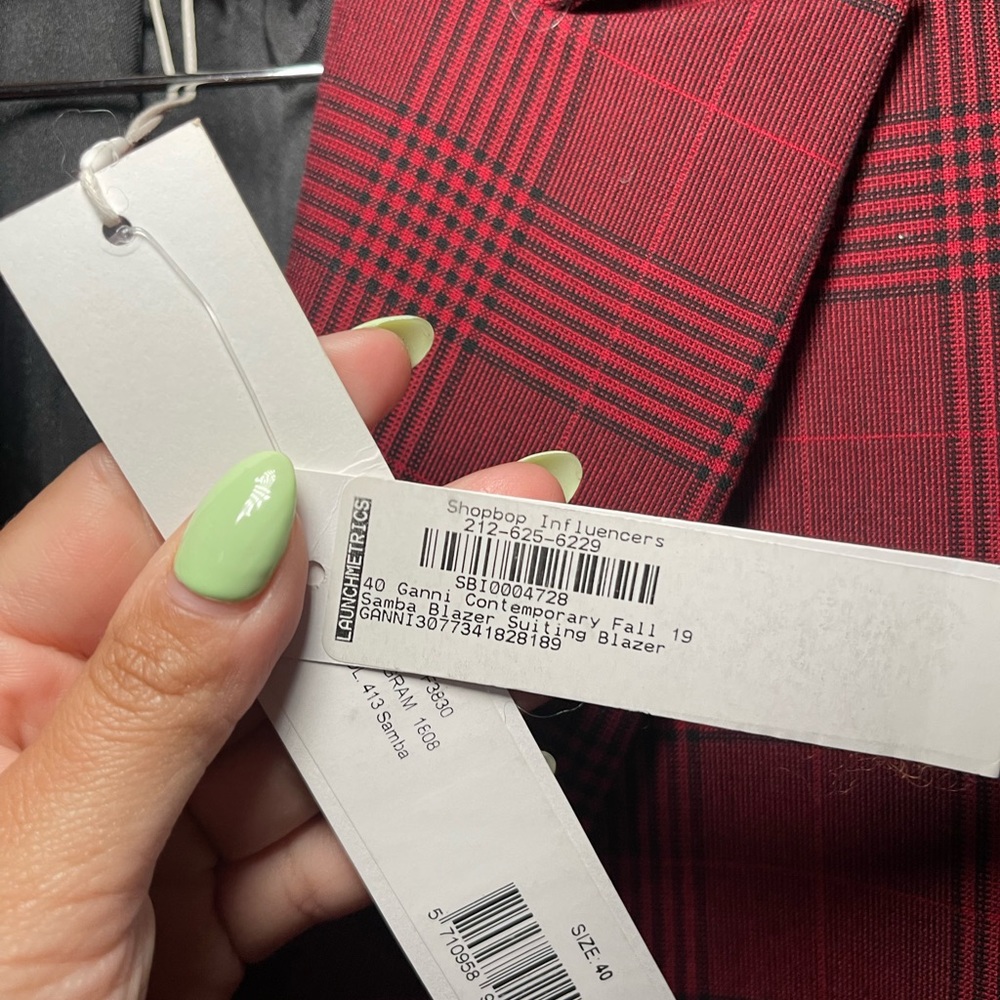 GANNI | NWT! SET! Samba Checked Suiting Blazer + Pant Size: 40 - Picture 5 of 9